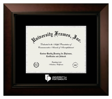 Diploma Frame in Legacy Black Cherry with Black & Silver Mats for DOCUMENT: 8 1/2"H X 11"W  