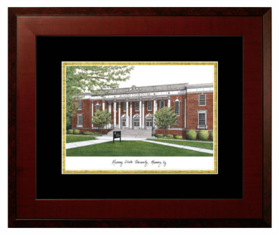 Lithograph Only Frame in Honors Mahogany with Black & Gold Mats