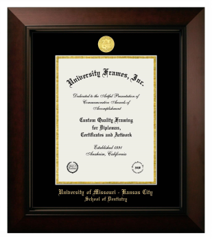 Diploma Frame in Legacy Black Cherry with Black & Gold Mats for  11"H X 8 1/2"W  