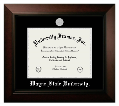 Diploma Frame in Legacy Black Cherry with Black & Silver Mats for DOCUMENT: 8 1/2"H X 11"W  