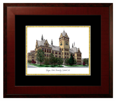 Lithograph Only Frame in Honors Mahogany with Black & Gold Mats