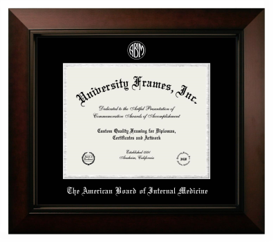 Diploma Frame in Legacy Black Cherry with Black & Silver Mats for DOCUMENT: 8 1/2"H X 11"W  