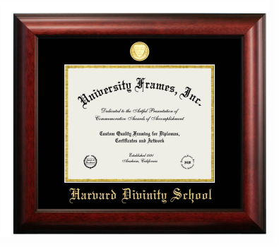 Diploma Frame in Satin Mahogany with Black & Gold Mats for DOCUMENT: 8 1/2"H X 11"W  