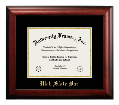 Diploma Frame in Satin Mahogany with Black & Gold Mats for DOCUMENT: 8 1/2"H X 11"W  