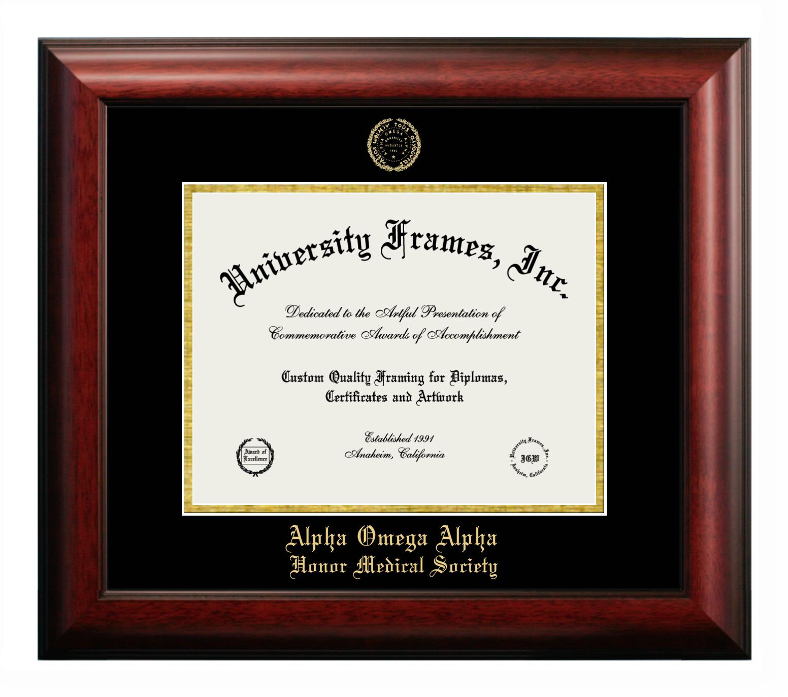 Alpha Omega Alpha Honor Medical Society Diploma with Tassel Box