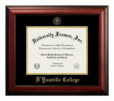 Diploma Frame in Satin Mahogany with Black & Gold Mats for DOCUMENT: 8 1/2"H X 11"W  