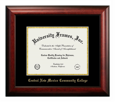 Diploma Frame in Satin Mahogany with Black & Gold Mats for DOCUMENT: 8 1/2"H X 11"W  