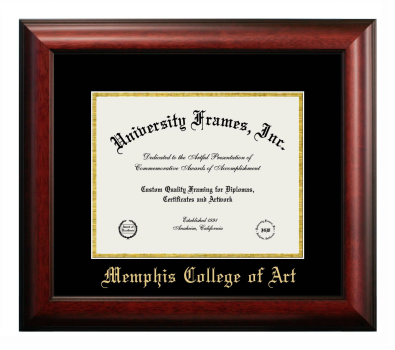 Diploma Frame in Satin Mahogany with Black & Gold Mats for DOCUMENT: 8 1/2"H X 11"W  