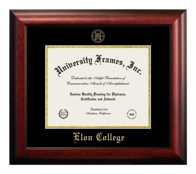 Diploma Frame in Satin Mahogany with Black & Gold Mats for DOCUMENT: 8 1/2"H X 11"W  