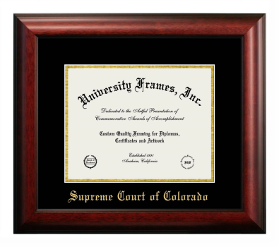 Diploma Frame in Satin Mahogany with Black & Gold Mats for DOCUMENT: 8 1/2"H X 11"W  