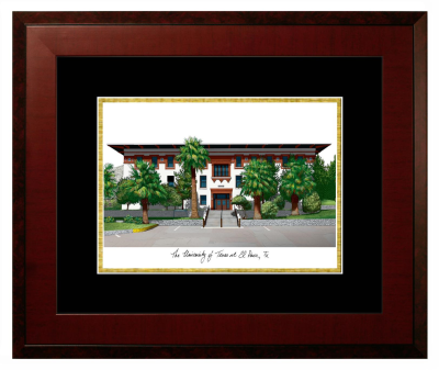 Lithograph Only Frame in Honors Mahogany with Black & Gold Mats