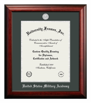 Diploma Frame in Satin Mahogany with Forest Green & Silver Mats for DOCUMENT: 14"H X 11"W  