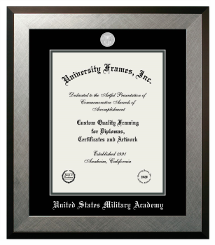 United States Military Academy (West Point) Diploma Frame in Honors Silver with Black & Forest Green Mats for DOCUMENT: 14"H X 11"W  