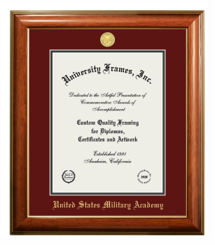 Diploma Frame in Classic Walnut with Gold Trim with Maroon & Forest Green Mats for DOCUMENT: 14"H X 11"W  