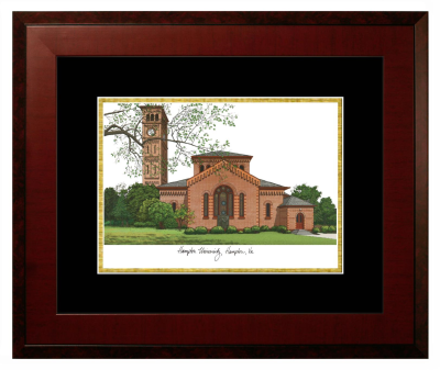 Lithograph Only Frame in Honors Mahogany with Black & Gold Mats