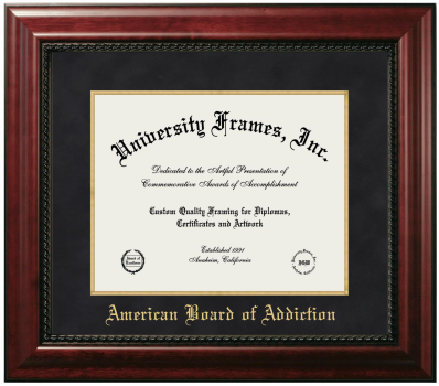 Diploma Frame in Executive with Gold Fillet with Black Suede Mat for DOCUMENT: 11"H X 14"W  