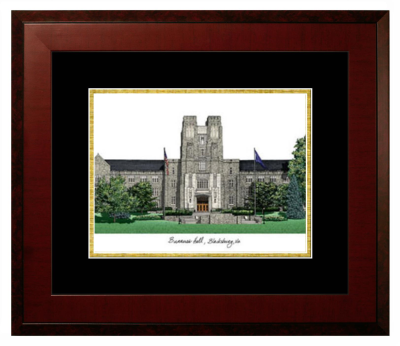 Lithograph Only Frame in Honors Mahogany with Black & Gold Mats